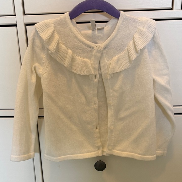 Janie and Jack Other - Janie and Jack White Ruffle-Trim Cardigan